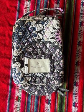 Vera Bradley Quilted Cosmetic Wristlet - Black, Gray & Pink